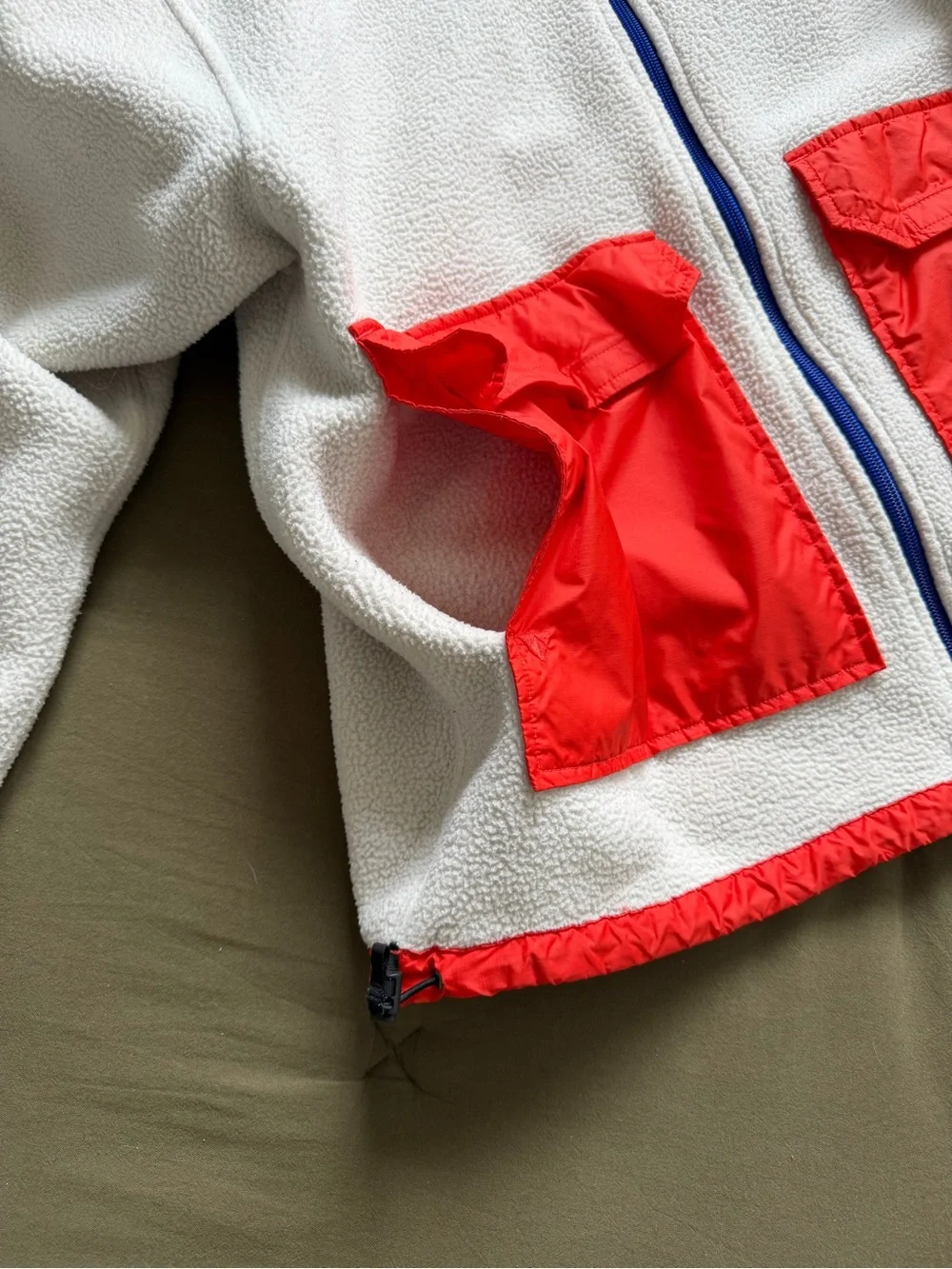 The North Face Fleece Jacket Medium Color Block White Orange